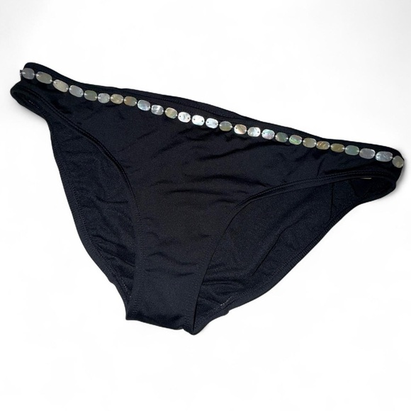 Y2K Old Navy low rise bikini bottoms with mother-of-pearl embellishments SZ M - Picture 1 of 7